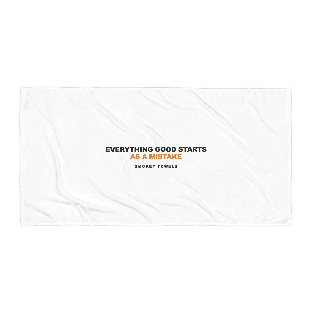 Smokey Towels Beach Towel in White — flat / flat